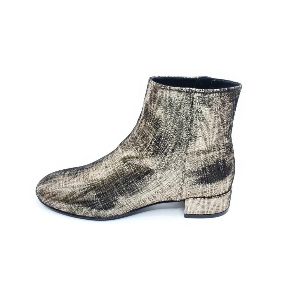 Stuart Weitzman S4127 Metallic Ankle Boots Bootie… - image 1